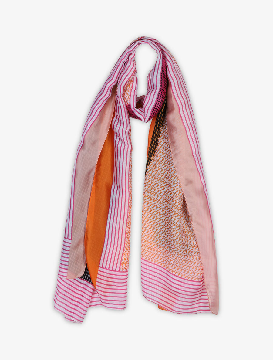 Foulard imprimé graphique - Orange - 1