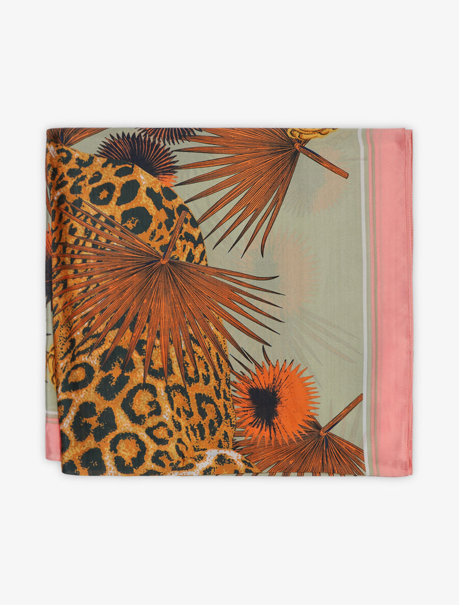Foulard imprimé panthère - Rose - 2