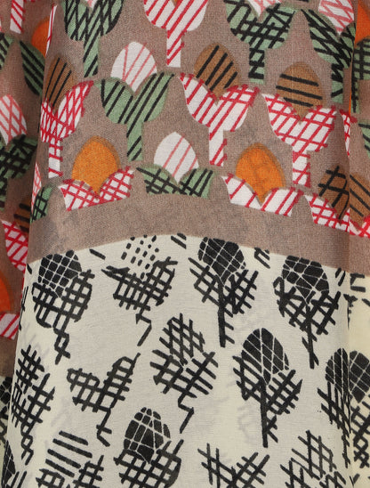 Foulard imprimé tulipes stylisées - Beige - 3