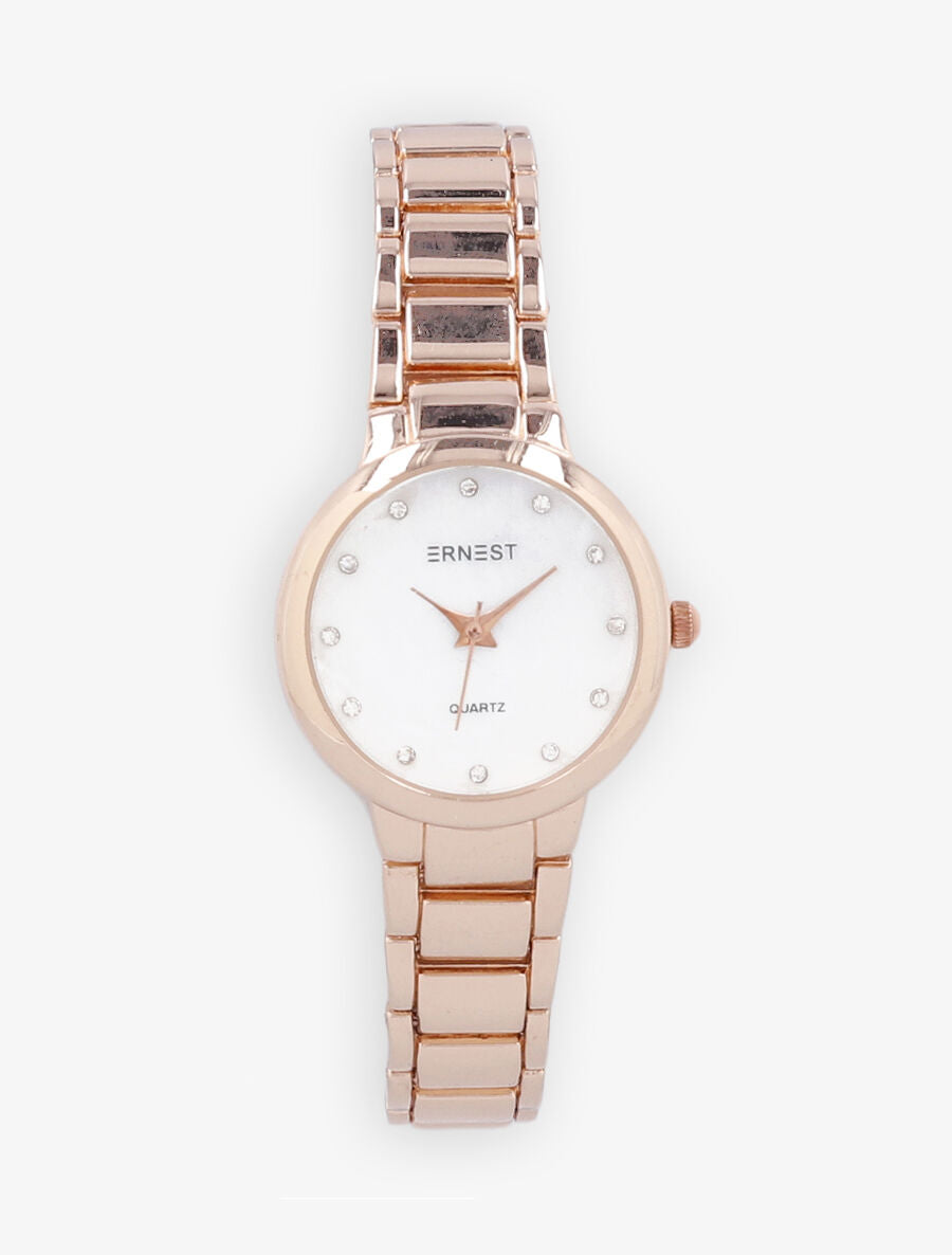 Montre métallique à cadran nacré - Rose gold - 3