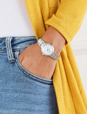 Montre métallique à cadran nacré - Argent - 1