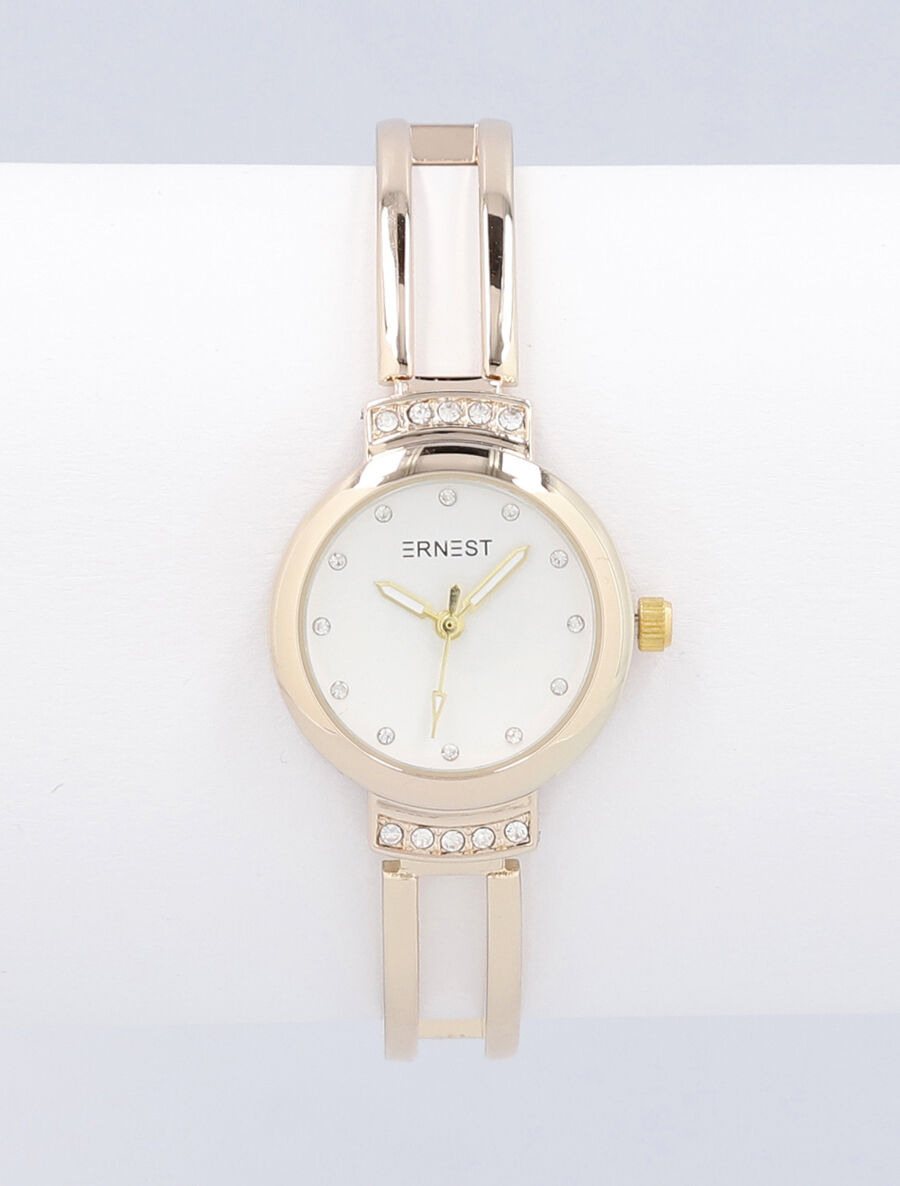 Montre métallique à bracelet stylisé - Or - 2