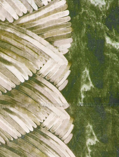 Foulard tie and dye à motifs stylisés et paillettes - Vert - 2