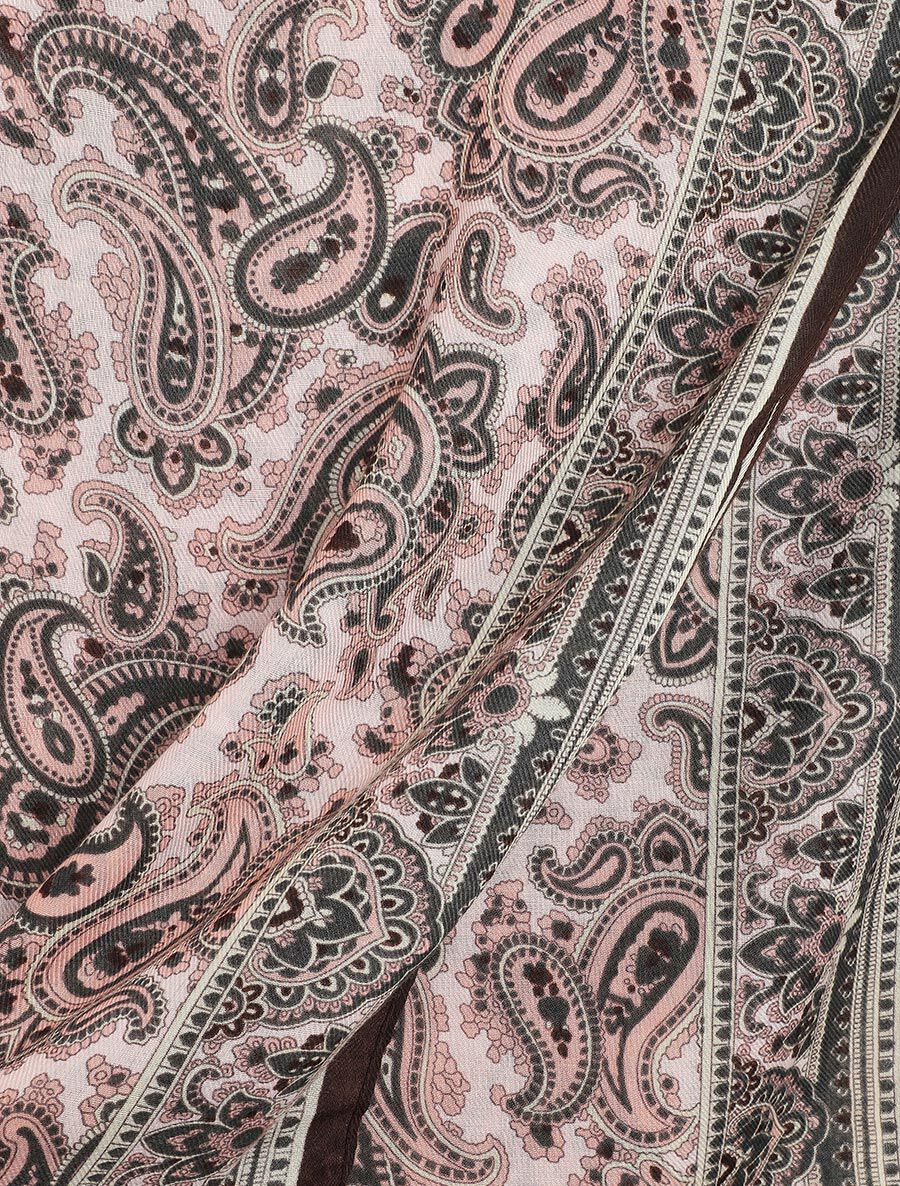 Foulard effiloché à imprimé cachemire - Rose - 3