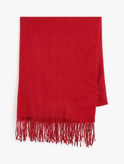 Echarpe en laine mélangée - Rouge foncé - 2