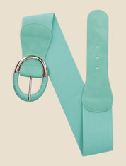 Ceinture élastiquée à boucle ovale - Vert d&