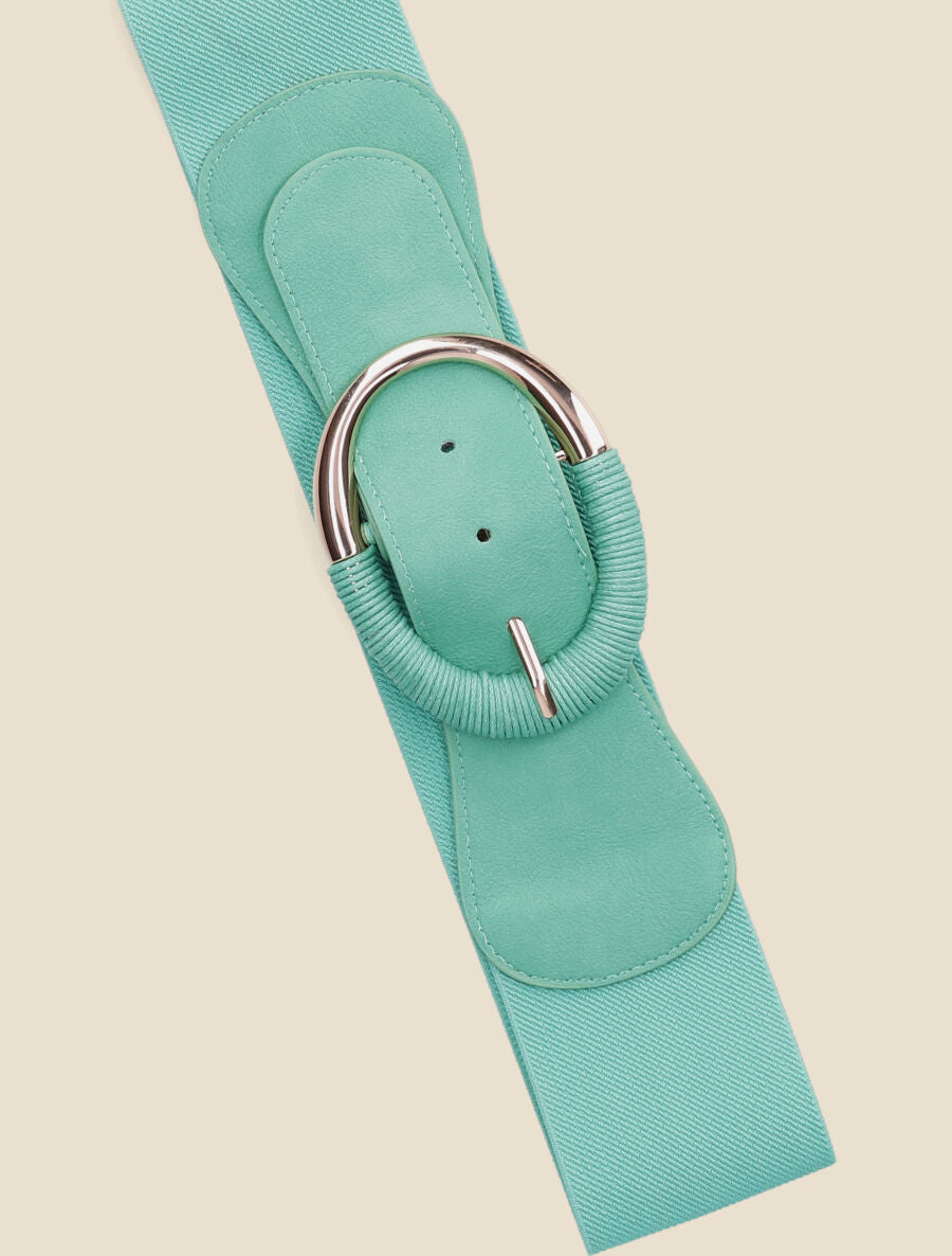 Ceinture élastiquée à boucle ovale - Vert d&