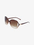 Lunettes de soleil ovales oversize - Camel - 2