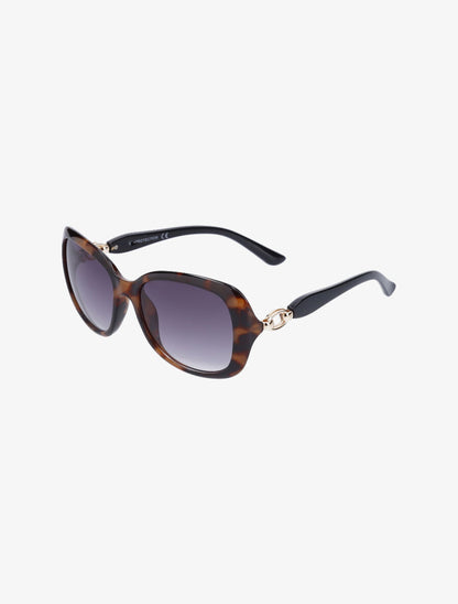 Lunettes de soleil forme ovale - Marron - 1