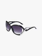Lunettes ovales oversize - Noir/argent - 2