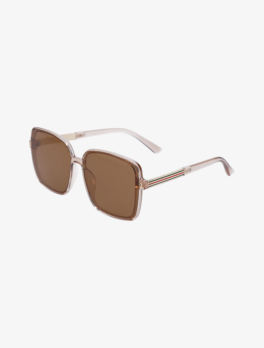 Lunettes de soleil carrés oversize - Camel - 2