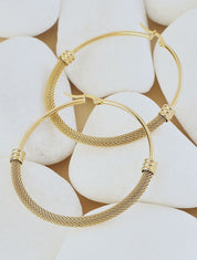Créoles texturées style serpent - Or - 1