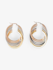 Créoles anneaux multiples moyennes - Or/argent/rose gold - 3