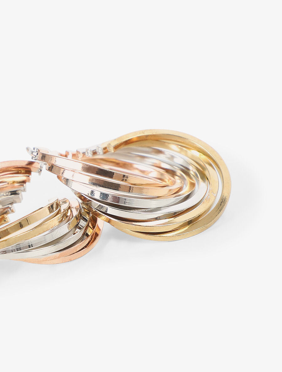 Créoles anneaux multiples - Or/argent/rose gold - 2
