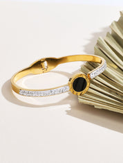 Jonc à strass et pierre décorative - Or - 1