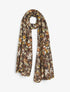 Foulard à imprimé fleuri et paillettes - Taupe - 1