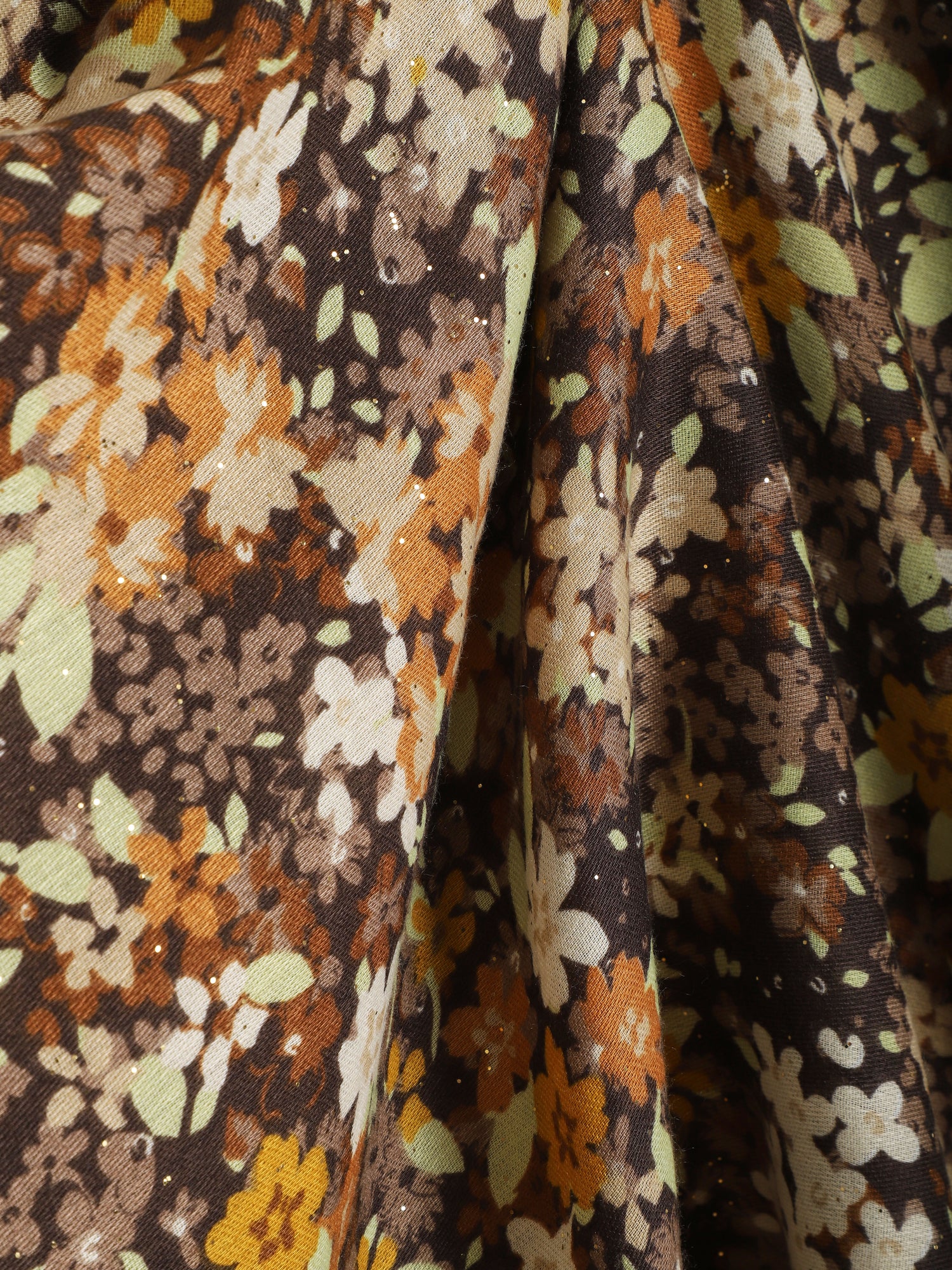 Foulard à imprimé fleuri et paillettes - Taupe - 3