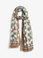 Foulard à imprimé graphique - Taupe - 4
