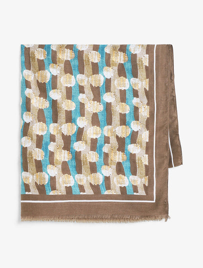 Foulard à imprimé graphique - Taupe - 2