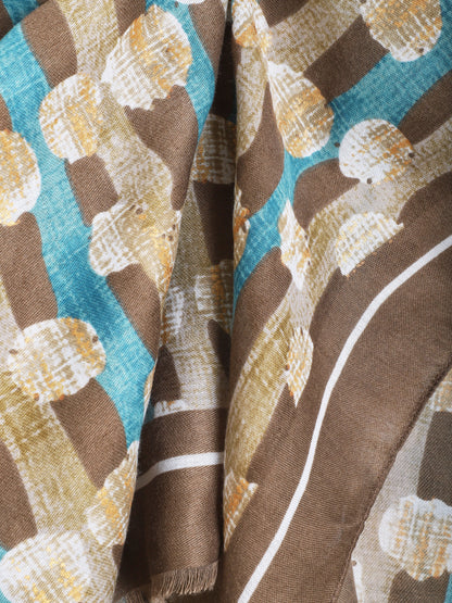 Foulard à imprimé graphique - Taupe - 3