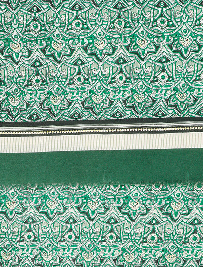 Foulard à imprimé oriental et détails irisés - Vert - 2