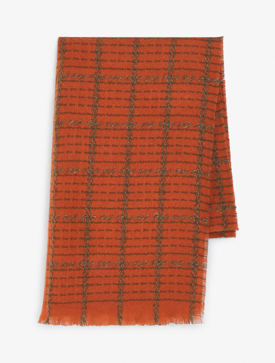 Echarpe épaisse à carreaux - Orange - 2