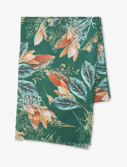 Foulard à imprimé feuilles irisées - Vert - 2