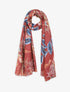 Foulard à imprimé feuilles irisées - Bordeaux - 1