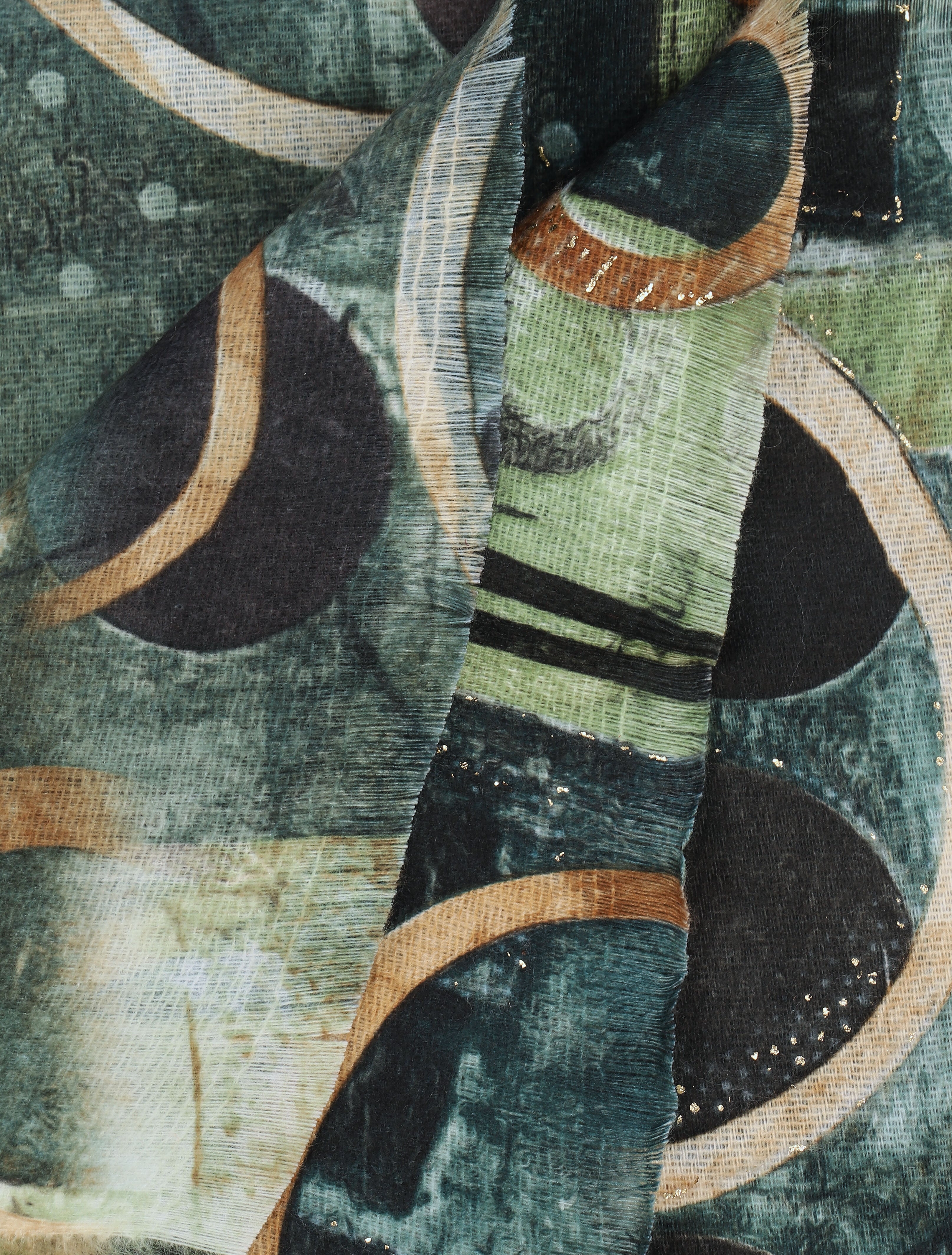 Foulard à imprimé peinture abstraite - Vert - 3