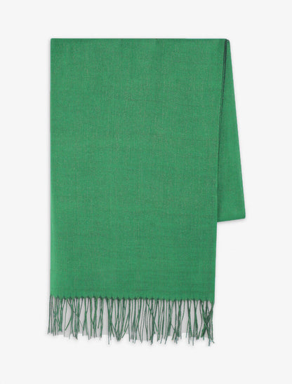 Foulard uni irisé à bords frangés - Vert - 2