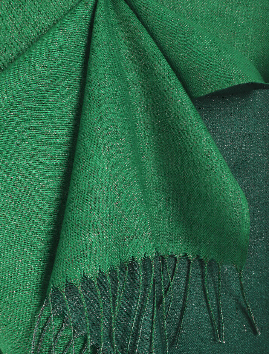 Foulard uni irisé à bords frangés - Vert - 3