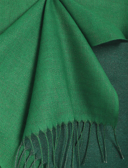 Foulard uni irisé à bords frangés - Vert - 3