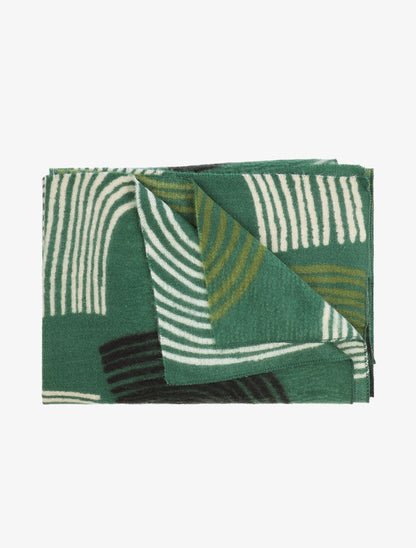 Echarpe imprimé graphique à bords effilochés - Vert - 2