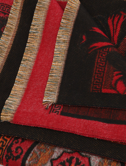 Echarpe imprimé graphique - Rouge - 3