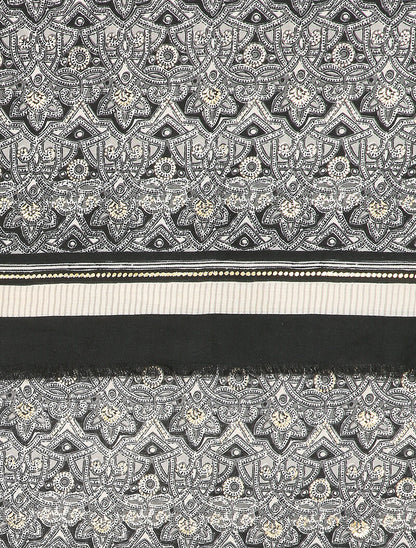 Foulard à imprimé oriental et détails irisés - Noir - 2