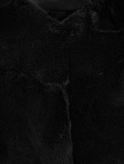 Veste sans manches en fausse fourrure - Noir - 3