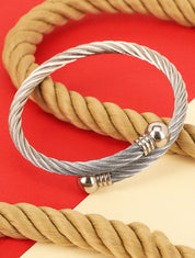 Jonc style corde torsadée - Argent - 4