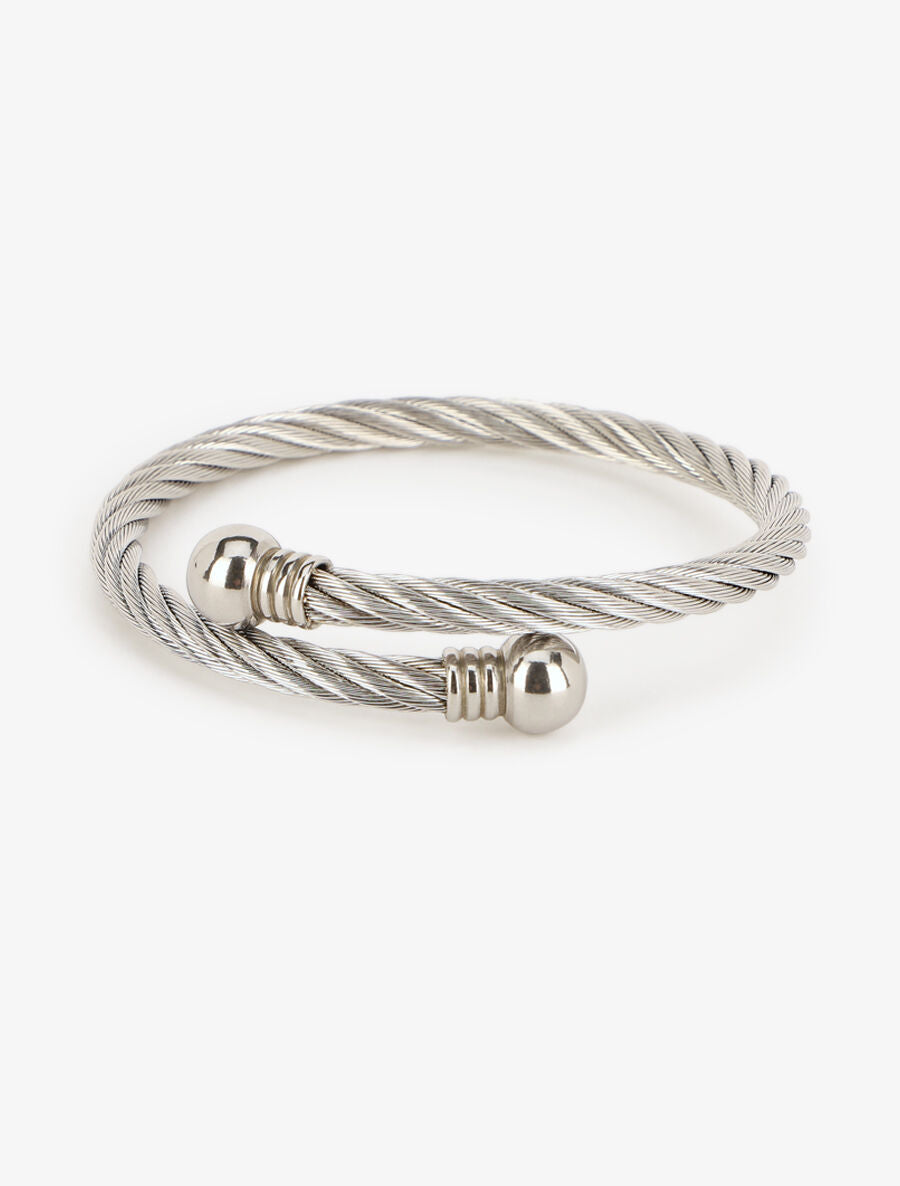Jonc style corde torsadée - Argent - 2