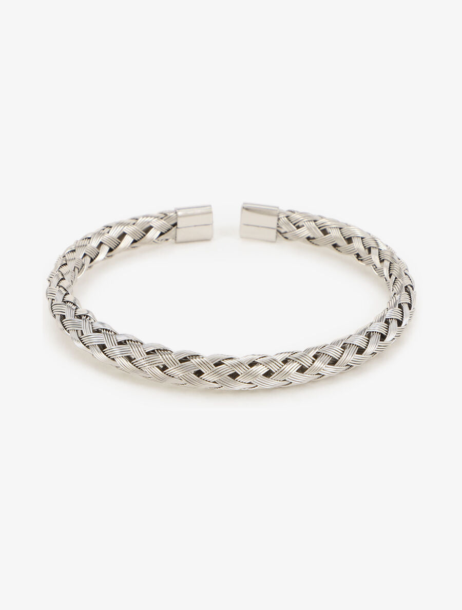 Jonc ouvert tressé - Argent - 2