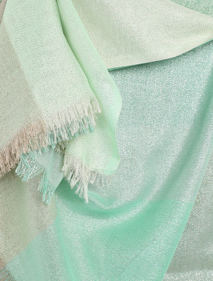 Foulard irisé à grands carreaux - Vert - 3