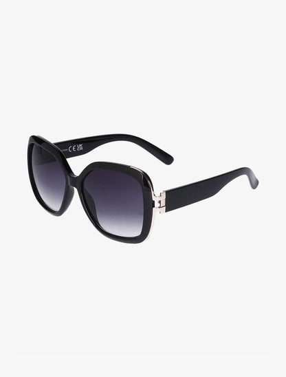 Lunettes de soleil rondes oversize - Noir - 1
