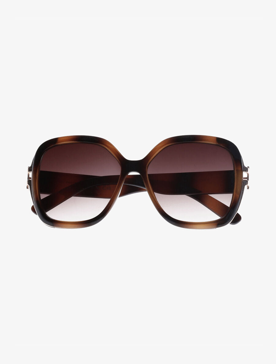 Lunettes de soleil rondes oversize - Camel - 2