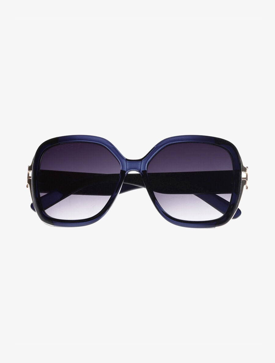 Lunettes de soleil rondes oversize - Bleu - 2