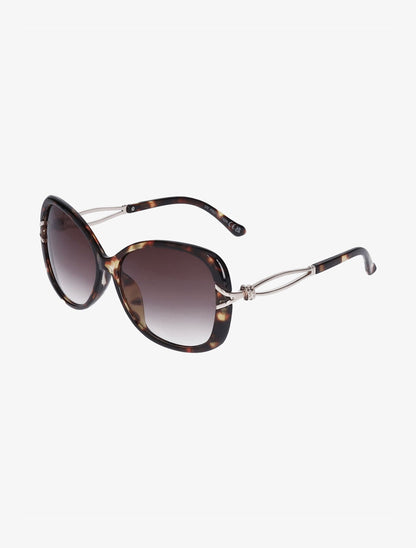 Lunettes de soleil ovales oversize - Camel - 1