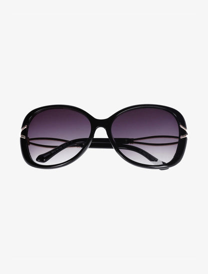 Lunettes de soleil ovales oversize - Noir - 2