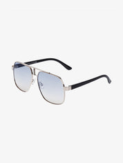 Lunettes de soleil monture métallique - Bleu/or - 1