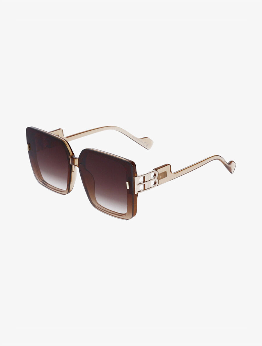 Lunettes de soleil carrées - Camel - 1