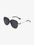 Lunettes de soleil oversize à strass - Noir - 1