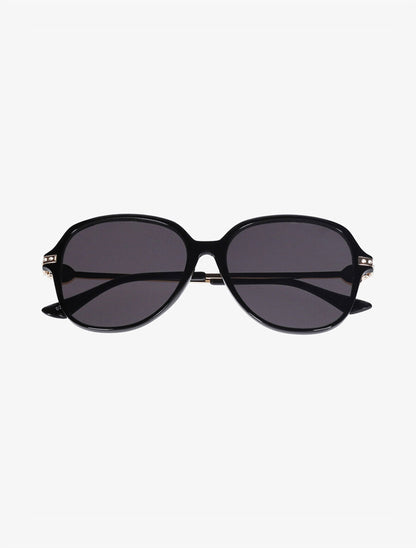 Lunettes de soleil oversize à strass - Noir - 2