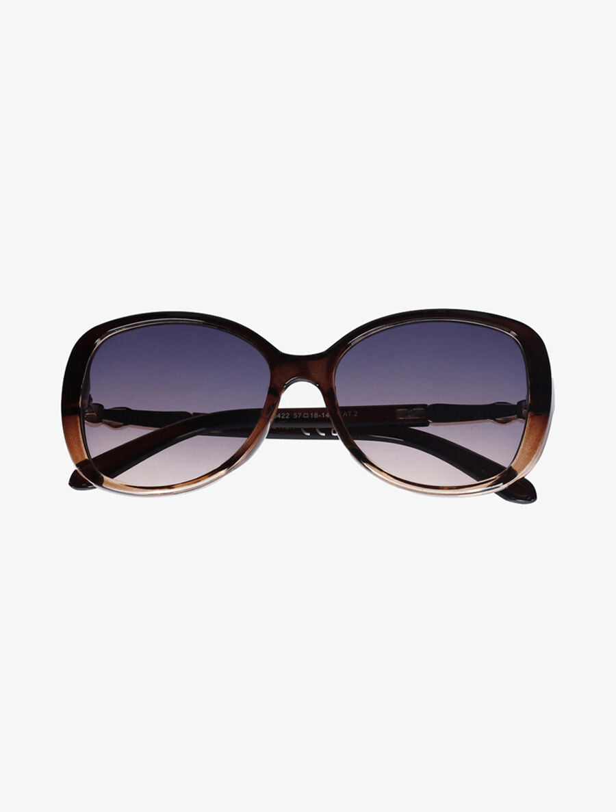 Lunettes de soleil oversize ronde - Camel - 2
